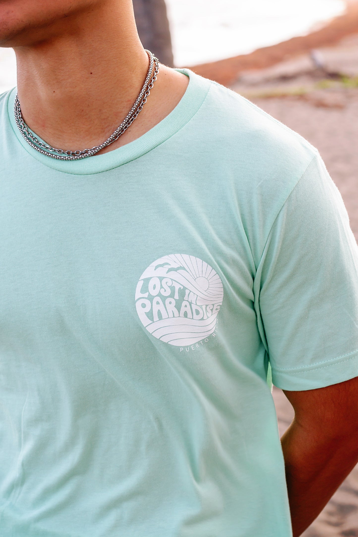 Lost in Paradise Green Tee
