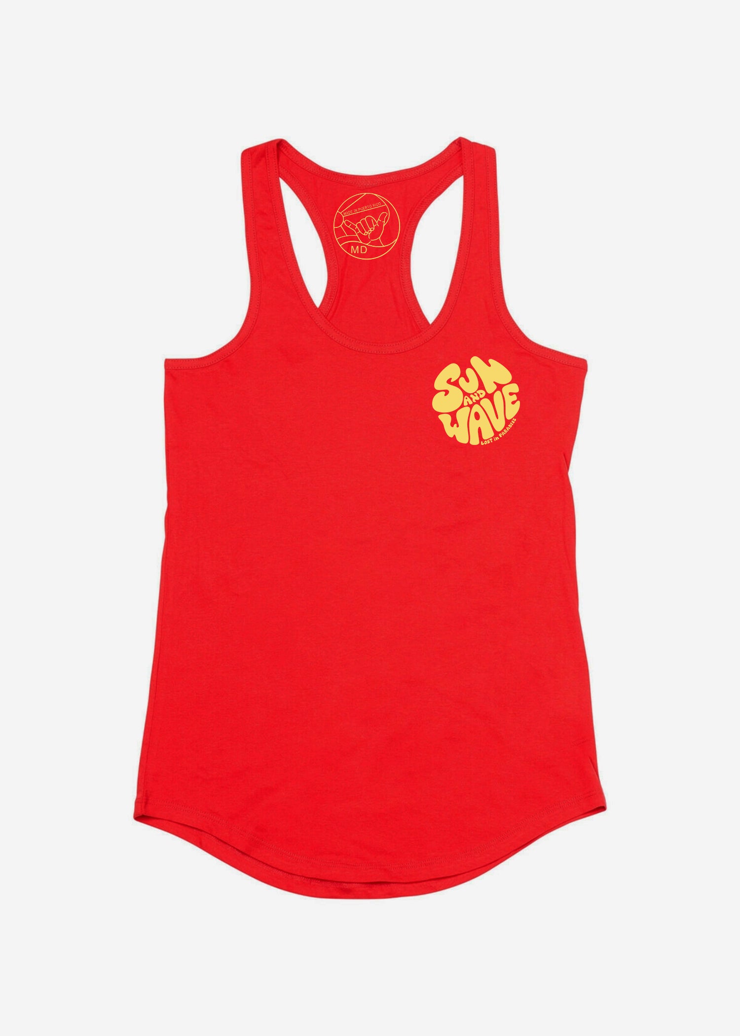Sun and Wave Womans red Tank Top