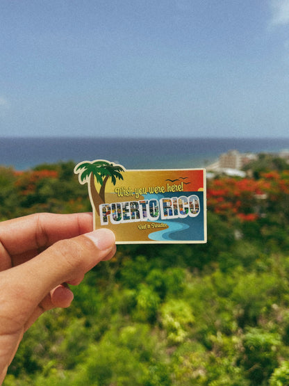 Lost in paradise Summer in Paradise Sticker Island beach Postcard puerto rico sun and wave