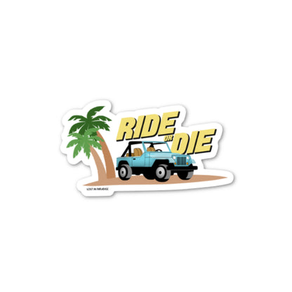 Road Trip FPuerto Rico Lost In Paradise jeep ride or die sticker