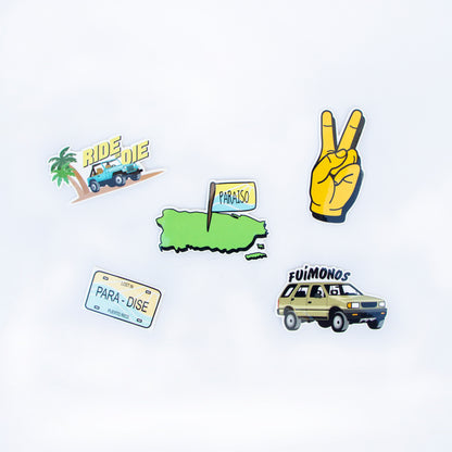 Road Trip Fuimonos pathfinder suv Puerto Rico Lost In Paradise peace sign hand island license plate jeep ride or die isla sticker