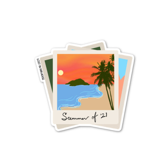 Summer in Paradise Polaroid Pictures Photos Sticker Island beach Puerto Rico Lost in Paradise