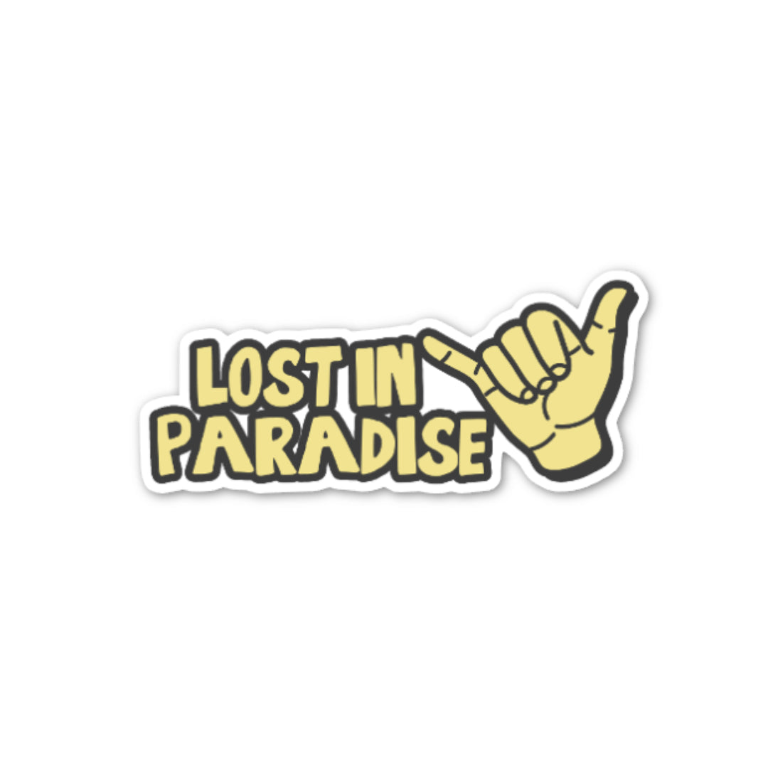 Puerto Rico Lost In Paradise shaka hand adventure sticker